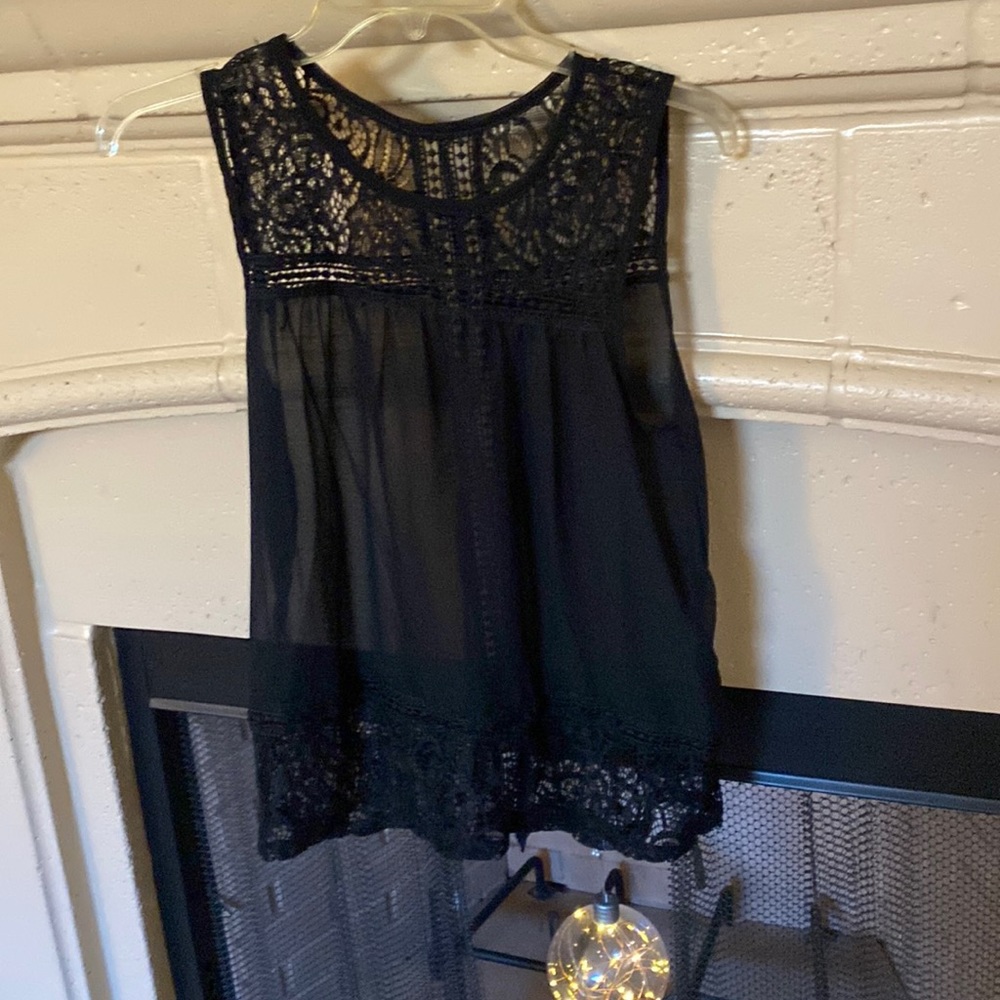 3/$13🌈 (2) Semi-sheer Black Layering Tops
